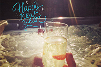 Happy New Year in a Hot Tub